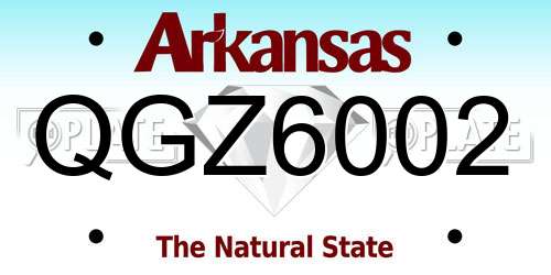 QGZ6002 Arkansas License Plate