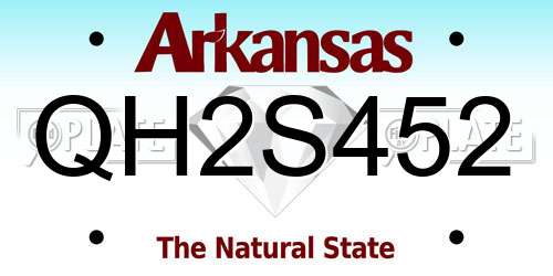 QH2S452 Arkansas License Plate