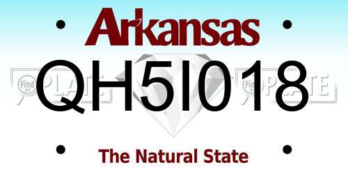 QH5I018 Arkansas License Plate