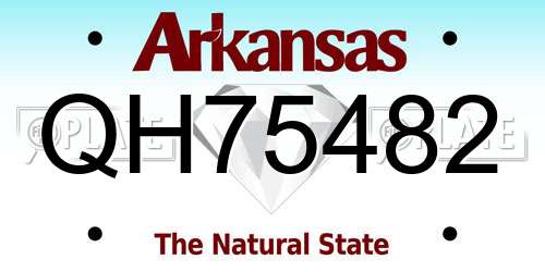 QH75482 Arkansas License Plate