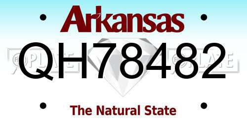 QH78482 Arkansas License Plate