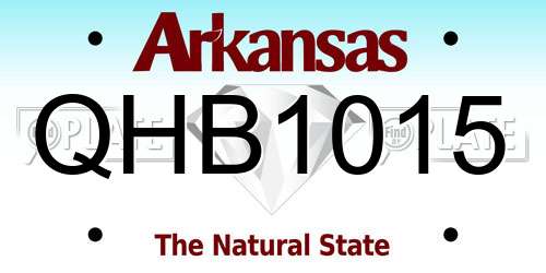 QHB1015 Arkansas License Plate