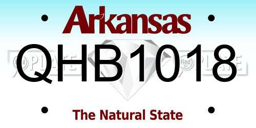 QHB1018 Arkansas License Plate