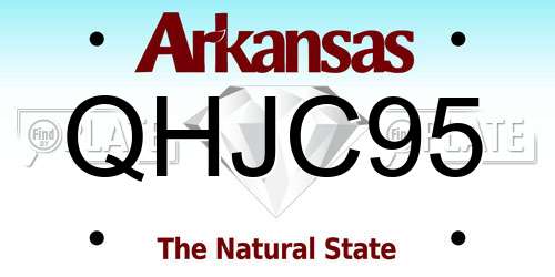 QHJC95 Arkansas License Plate