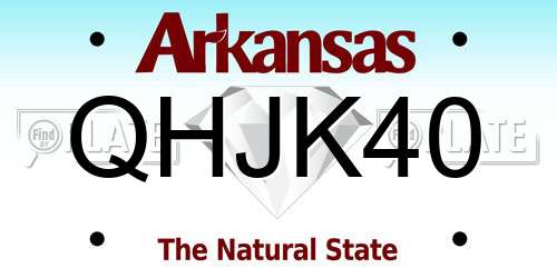 QHJK40 Arkansas License Plate