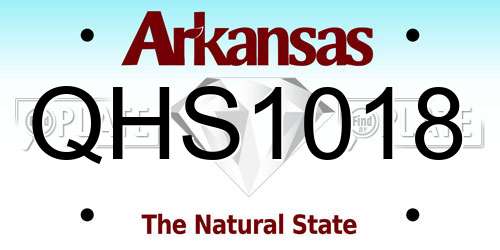 QHS1018 Arkansas License Plate
