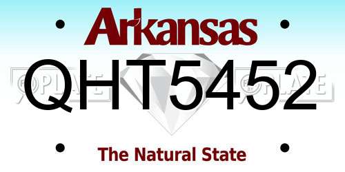 QHT5452 Arkansas License Plate