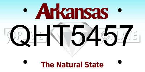 QHT5457 Arkansas License Plate