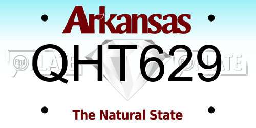 QHT629 Arkansas License Plate