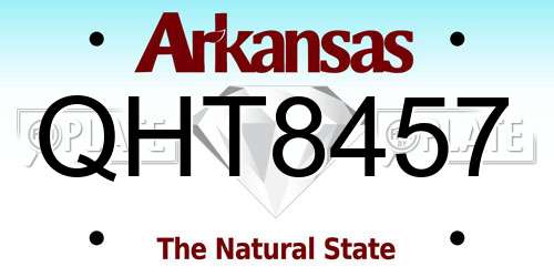 QHT8457 Arkansas License Plate