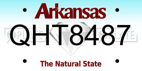 QHT8487 Arkansas License Plate