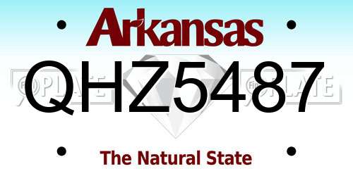 QHZ5487 Arkansas License Plate