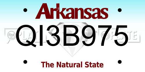QI3B975 Arkansas License Plate