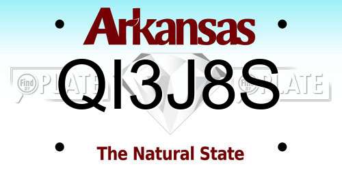 QI3J8S Arkansas License Plate