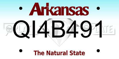 QI4B491 Arkansas License Plate