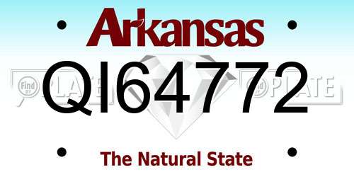 QI64772 Arkansas License Plate
