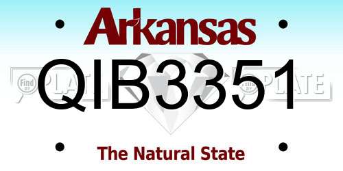 QIB3351 Arkansas License Plate