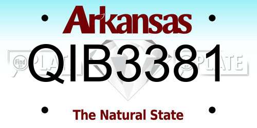 QIB3381 Arkansas License Plate