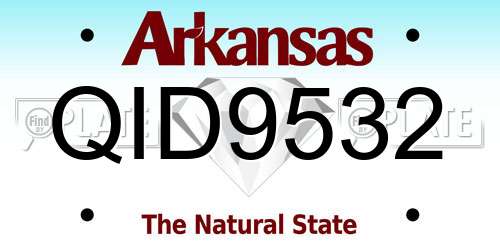 QID9532 Arkansas License Plate
