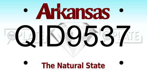 QID9537 Arkansas License Plate