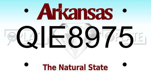 QIE8975 Arkansas License Plate