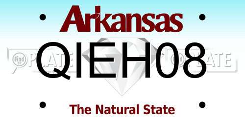 QIEH08 Arkansas License Plate