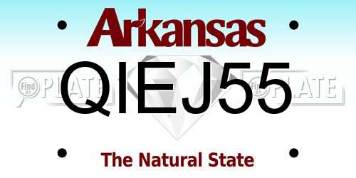 QIEJ55 Arkansas License Plate