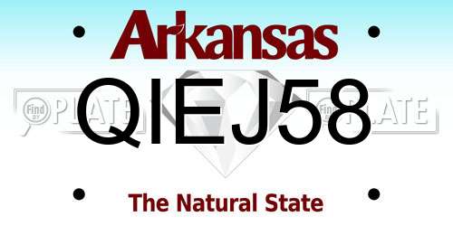 QIEJ58 Arkansas License Plate