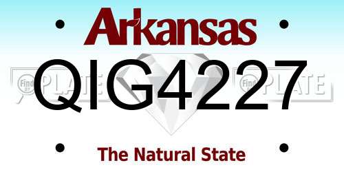 QIG4227 Arkansas License Plate