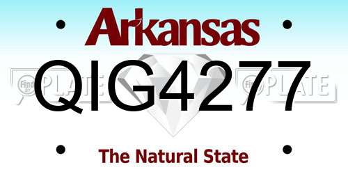 QIG4277 Arkansas License Plate