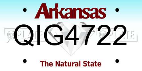 QIG4722 Arkansas License Plate