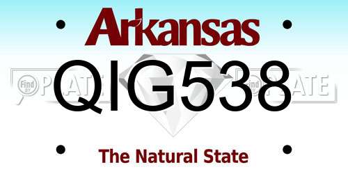 QIG538 Arkansas License Plate