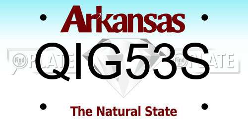 QIG53S Arkansas License Plate