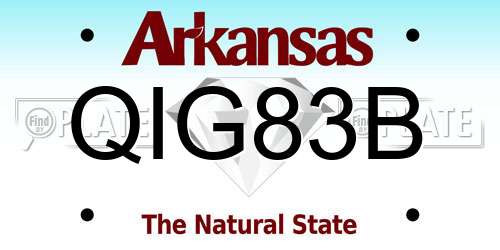 QIG83B Arkansas License Plate