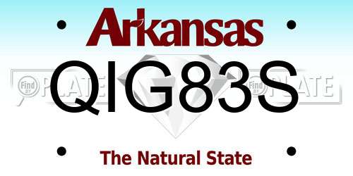 QIG83S Arkansas License Plate