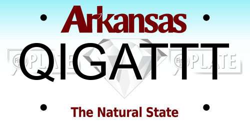 QIGATTT Arkansas License Plate