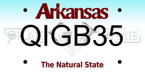 QIGB35 Arkansas License Plate