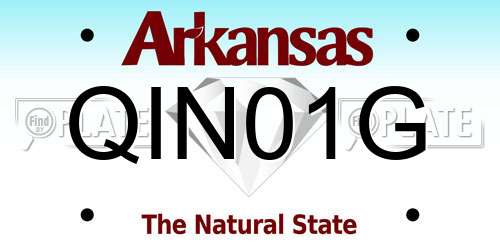 QIN01G Arkansas License Plate
