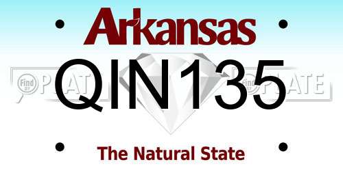 QIN135 Arkansas License Plate