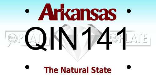 QIN141 Arkansas License Plate