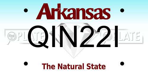 QIN22I Arkansas License Plate