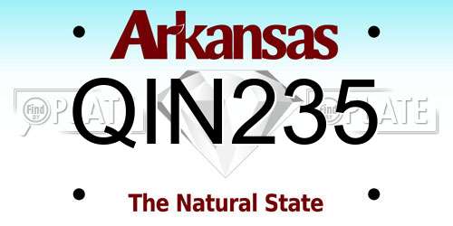 QIN235 Arkansas License Plate