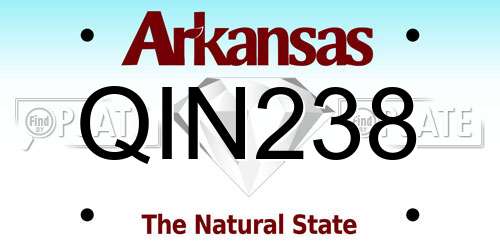QIN238 Arkansas License Plate