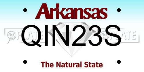 QIN23S Arkansas License Plate