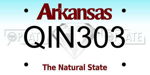 QIN303 Arkansas License Plate
