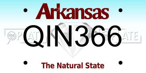 QIN366 Arkansas License Plate