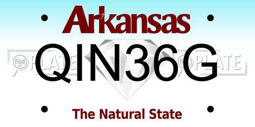 QIN36G Arkansas License Plate