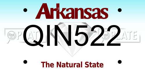 QIN522 Arkansas License Plate