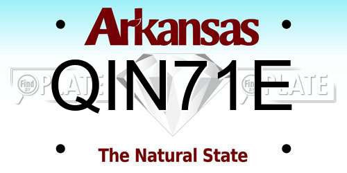 QIN71E Arkansas License Plate