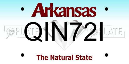 QIN72I Arkansas License Plate
